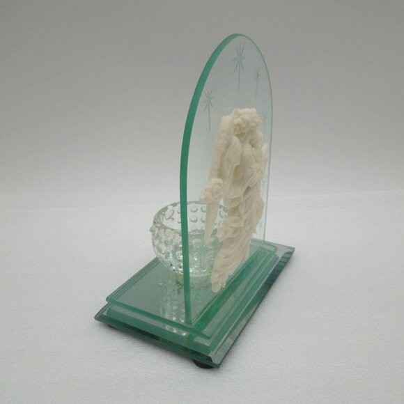 ANGEL MOTIF Tea Light Candle Holder With Transparent Glass Backing - Picture 4 of 11